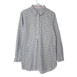 Victorias Secret Collared Sleepwear Lounge Top Flowy Scripture Womens Large